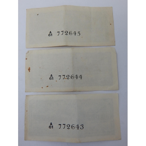 132 - Government of Ceylon Ten Cents Banknotes dated 23 December 1943 x 3