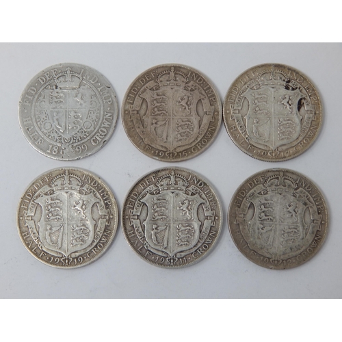 101 - Victoria Silver Halfcrown 1899, George V Silver Halfcrowns 1911, 1912, 1915, 1917, 1919, generally F... 