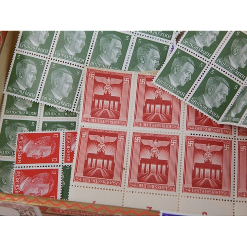 150 - Germany Third Reich Interest collection of WWII Adolph Hitler Mint Stamps in blocks and mini sheets