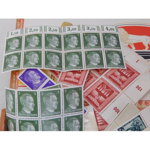 150 - Germany Third Reich Interest collection of WWII Adolph Hitler Mint Stamps in blocks and mini sheets