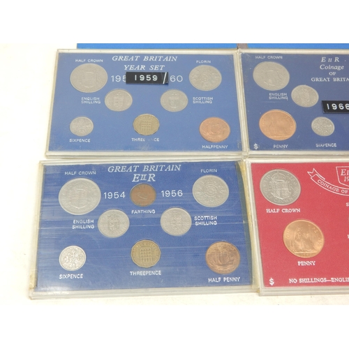 147 - Collection of UK Year Sets 1954, 1959, 1961, 1964, 1966 and 1967; Shillings 1947 to 1950 incomplete,... 