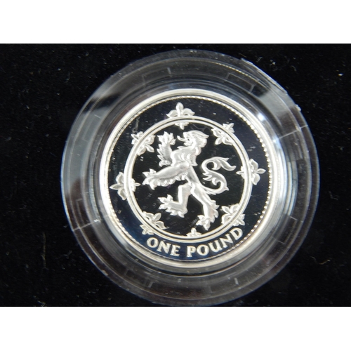 148 - UK Silver Proof Piedfort Silver Pound coins set 1999, 2000, 2001 and 2002 housed in Royal Mint case ... 