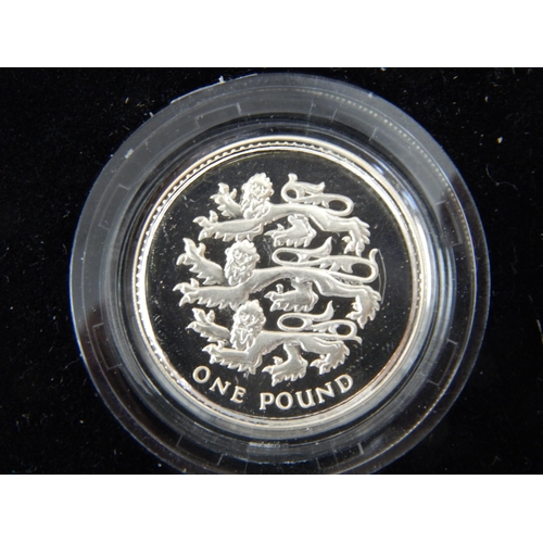 148 - UK Silver Proof Piedfort Silver Pound coins set 1999, 2000, 2001 and 2002 housed in Royal Mint case ... 