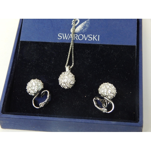 165 - Swarovski Pendant Necklace with Matching Earrings in Original Fitted Case Together with a 925 Silver... 