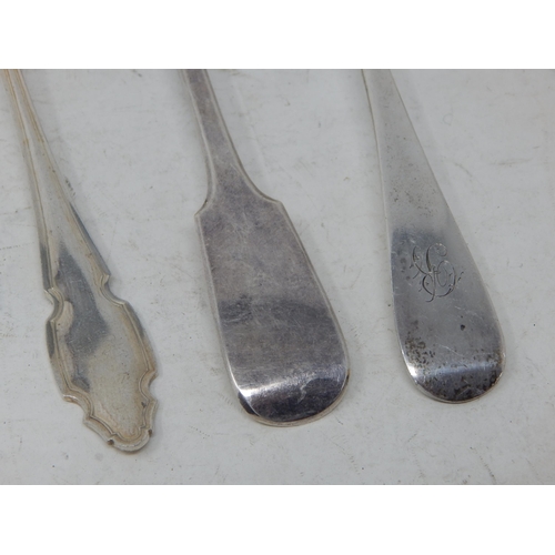 65 - 3 x Silver Serving Spoons: various Dates & Makers: Length 21cm: Weight 204g