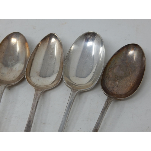 67 - 6 x Georgian & Later Silver Dessert Spoons: various Dates & Makers: Length 17.5cm: Weight 256g