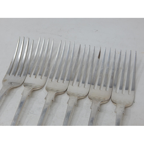 72 - 6 x Victorian Silver Matched Dinner Forks Hallmarked London 1843/77: Length 20.5cm: Weight 422g