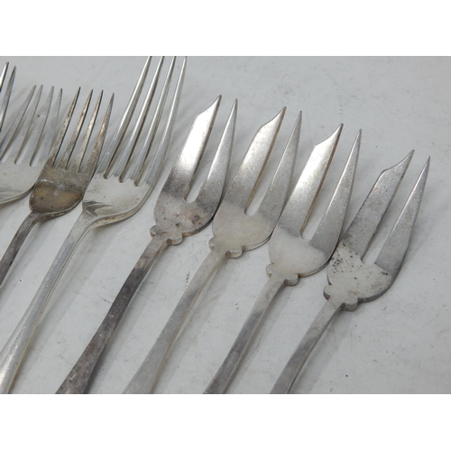 78 - Quantity of Hallmarked Silver Forks (10): Various Dates & Makers: Weight 266g