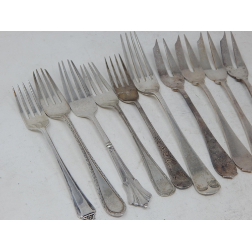 78 - Quantity of Hallmarked Silver Forks (10): Various Dates & Makers: Weight 266g