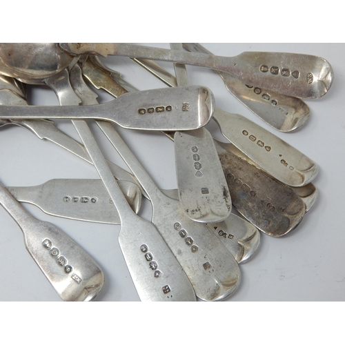 91 - Hallmarked Silver Georgian & Later Spoons: Weight 280g