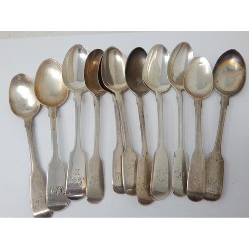 92 - Hallmarked Silver Georgian & Later Spoons: Weight 258g