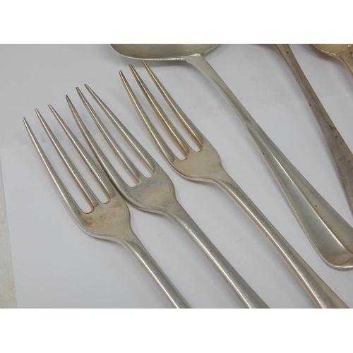 113 - Flatware: Spoons, Forks, Sauce Ladle: Hallmarked London 1929 by Lionel Alfred Crichton, Old Bond Str... 