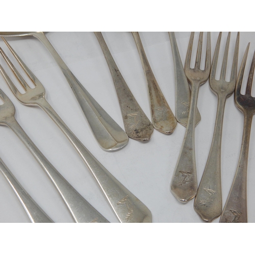 113 - Flatware: Spoons, Forks, Sauce Ladle: Hallmarked London 1929 by Lionel Alfred Crichton, Old Bond Str... 