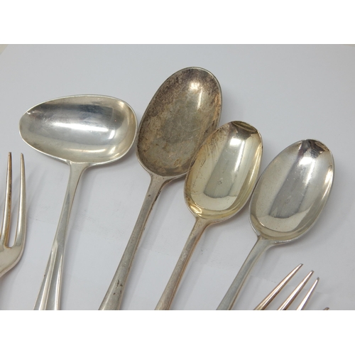 113 - Flatware: Spoons, Forks, Sauce Ladle: Hallmarked London 1929 by Lionel Alfred Crichton, Old Bond Str... 