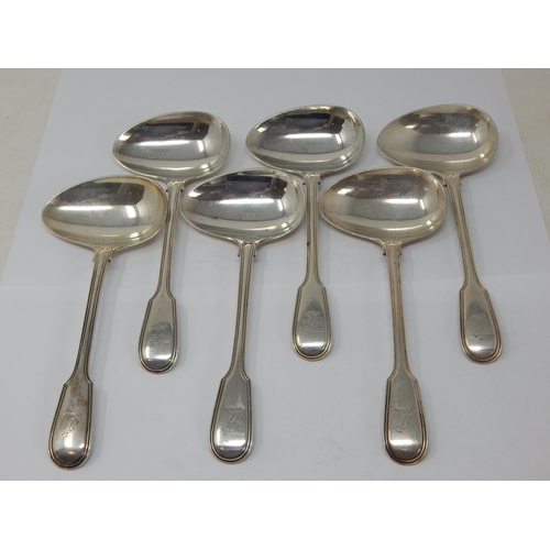 114 - Set of 6 Silver Sauce Ladles: Hallmarked London 1907 by Goldsmiths & Silversmiths Ltd: Length 17.5cm... 