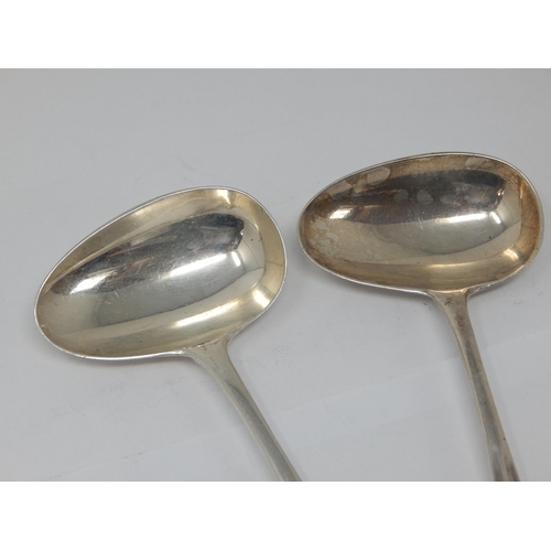 115 - Pair of Silver Sauce Ladles: Hallmarked London 1903 by Daniel & John Wellby: Length 17cm: Weight 134... 