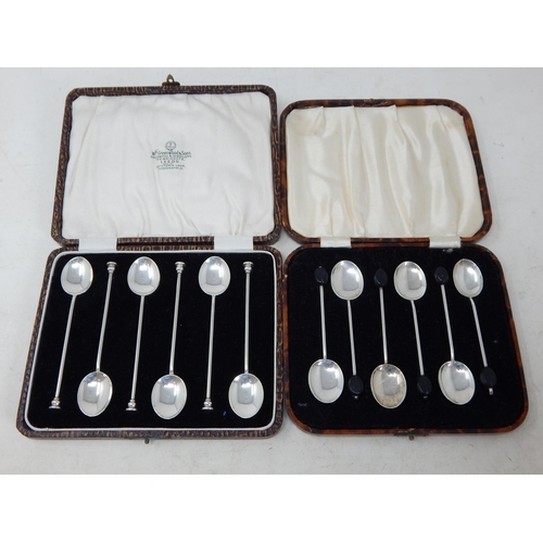 116 - Set of 6 Silver Seal Top Coffee Spoons Hallmarked Birmingham 1925 by William Suckling in Original Fi... 