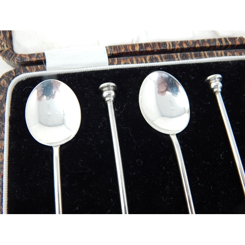 116 - Set of 6 Silver Seal Top Coffee Spoons Hallmarked Birmingham 1925 by William Suckling in Original Fi... 