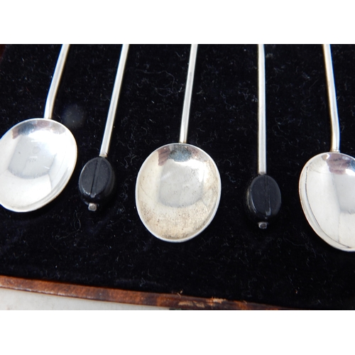 116 - Set of 6 Silver Seal Top Coffee Spoons Hallmarked Birmingham 1925 by William Suckling in Original Fi... 