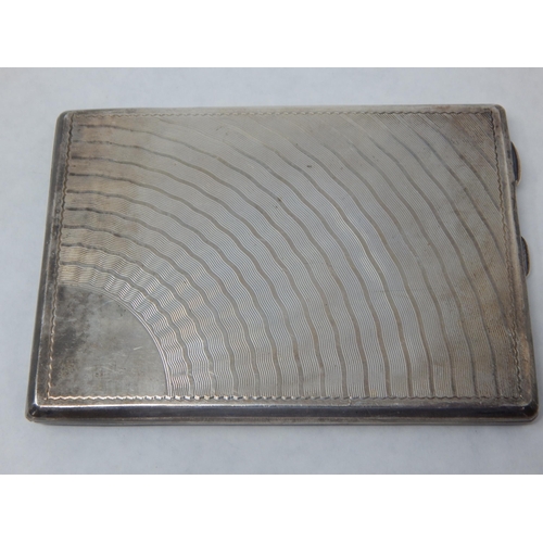 119 - Art Deco Silver Cigarette Case Hallmarked Birmingham 1931 by James Walter Tiptaft: Measuring 11.5cm ... 