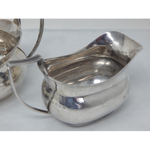 121 - Silver Sugar Bowl & Milk Jug Hallmarked Birmingham 1930 by Barker Brothers Silver Ltd: Weight 340g