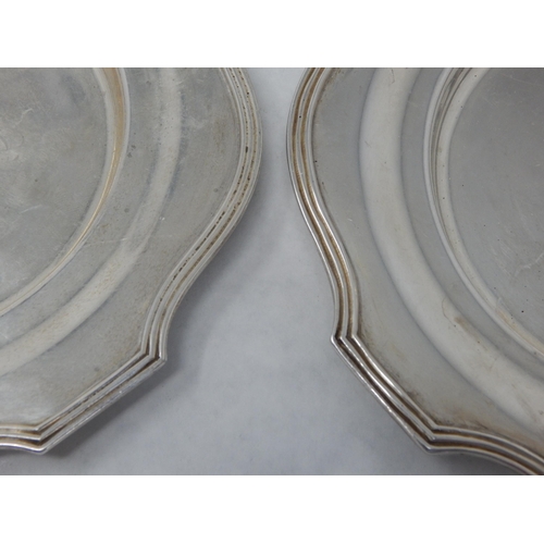 123 - Four Sterling Silver Plates with Shaped Reeded Rims: Measuring 16cm 6 1/4