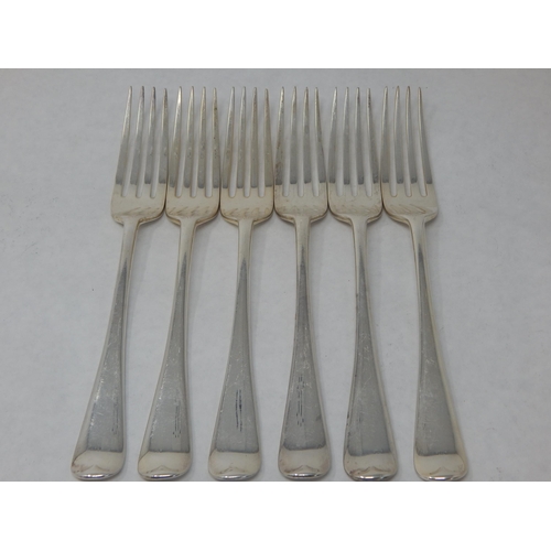 124 - 6 x Silver Dinner Forks Hallmarked London 1930 by Deakin & Francis: Length 20.5cm: Weight 441g