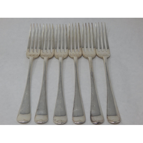 125 - 6 x Silver Dinner Forks Hallmarked London 1934 with Jubilee Hallmark by Josiah Williams & Co: Length... 