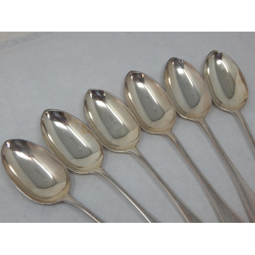 129 - 6 x Silver Dessert Spoons Hallmarked London 1893 by Charles Boyton: Length 17.5cm: Weight 306g