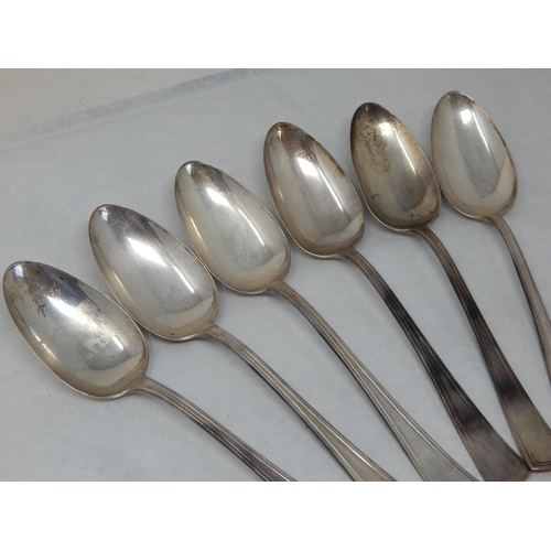 130 - 6 x Sterling Silver Tablespoons: Length 21cm: Weight 352g