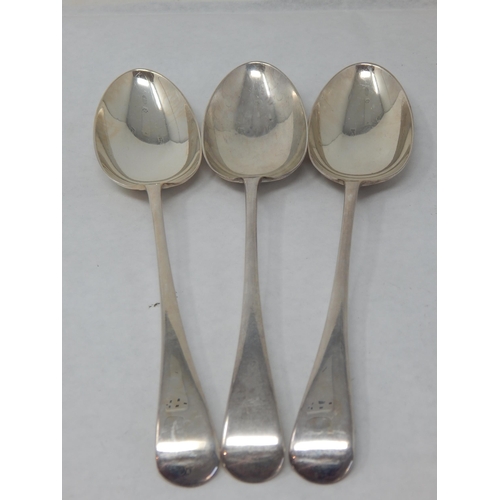 133 - 3 x Silver Serving Spoons Hallmarked Sheffield 1926 by George Howson: Length 22cm: Weight 222g