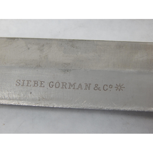 287 - WW2 Siebe Gorman Dive knife with non-magnetic blade and inch measurements inscribed on the blade. Wi... 