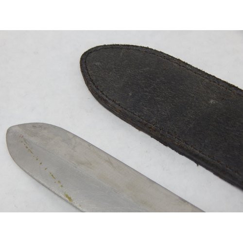 287 - WW2 Siebe Gorman Dive knife with non-magnetic blade and inch measurements inscribed on the blade. Wi... 