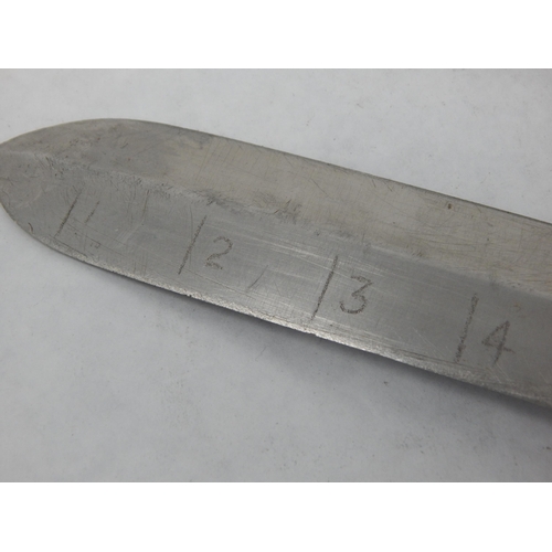 287 - WW2 Siebe Gorman Dive knife with non-magnetic blade and inch measurements inscribed on the blade. Wi... 