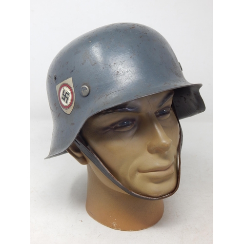 289 - WW2 German M42 Luftwaffe helmet rebadged to the Feldherrnhalle Division. Small repair to shell. Comp... 