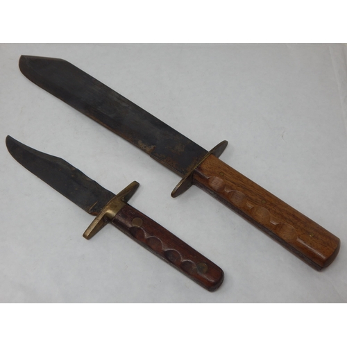 292 - 2 x Western Bowie type knives without scabbards