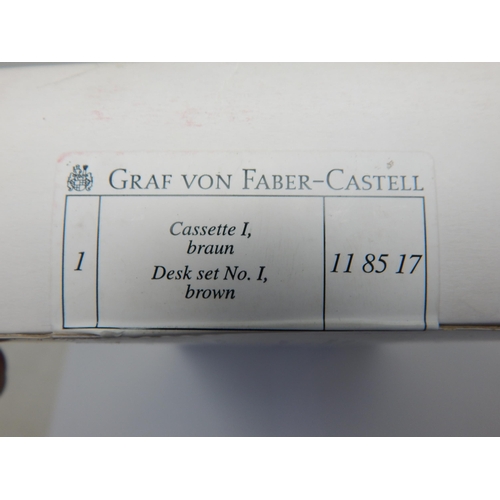 298 - GRAF VON FABER-CASTELL GVFC Desk Set No 1, Brown: Unused & as New: Original Cost £400.00