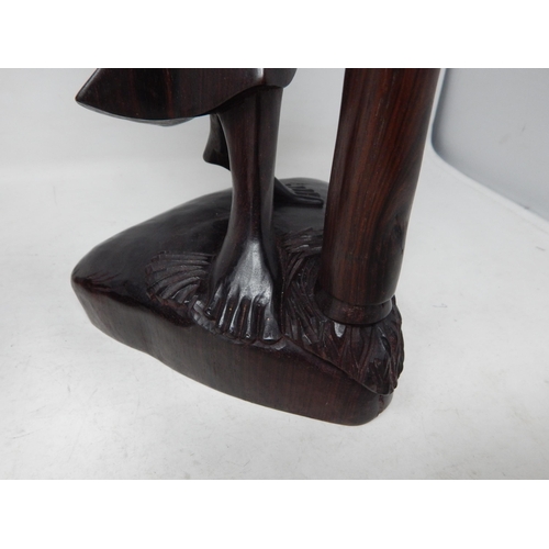 299 - Large Pair of Oriental Hardwood Female Figures: Height 54cm