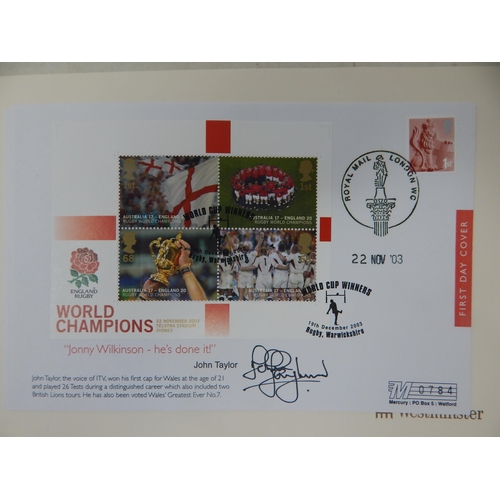 891 - World Champions Rugby Mercury cover signed by John Taylor