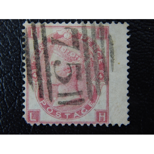 68 - GB QV 1865-67 3d rose,, wmk emblems, plate 4, SG92, VFU with vertical numeral cancel, missing corner... 