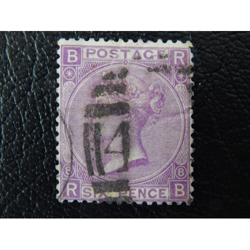 81 - GB QV 1867-80 6d mauve (without hyphen) plate 8, wmk spray SG109, FU (vertical crease) (cat £140)