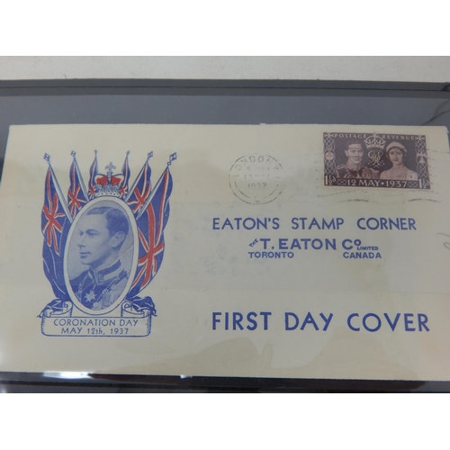 3 - First Day Covers 1937 Coronation block of four Threehalfpence; Single stamp 1937 illustrated cover a... 