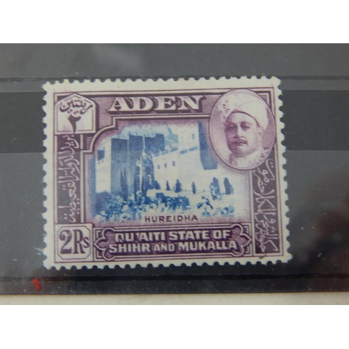 116 - A selection of 58 stamps from Aden. Some unmounted mint but mostly mint hinged