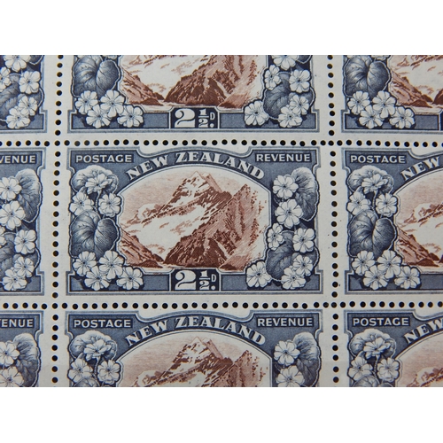 251 - New Zealand 1935 SG560 2 1/2d Chocolate & Slate block of 9 UMM