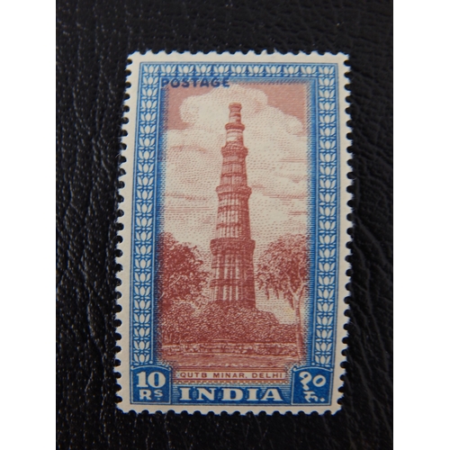 351 - India 10r 1949 SG 323b MH Purple-Brown & Blue (cat £275)