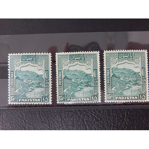 409 - PAKISTAN 1948 15R BLUE-GREEN SG42,42a,42b UMM/MLH (cat £74)