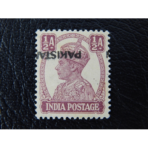 415 - PAKISTAN KGVI 1/2A 1947 SG2 SURCHARGE INVERTED RARE UMM.