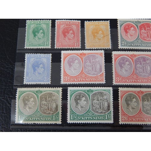 444 - St. Kitts-Nevis 1938-50 Wmk. Mult. Script CA SG 68a,69,70,71,71b,72a,73c,73gm,74d, 75,75b, 76, 77MH ... 