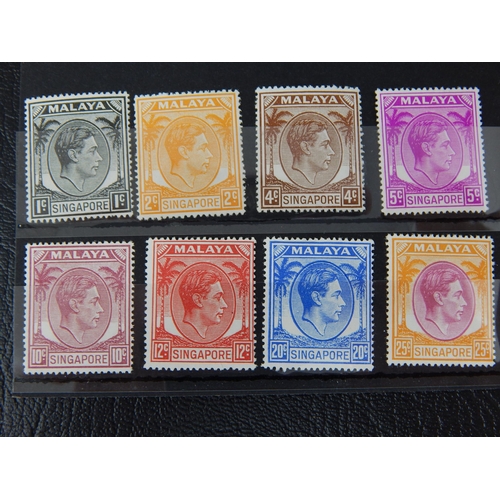 453 - SINGAPORE KGVI 1948 (B) perf1 ½ x 18 SG16-27 almost complete UMM (cat £80)