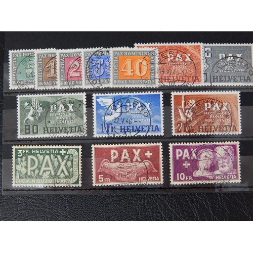 474 - SWITZERLAND 1945 SG 447/459 SET OF 13 VFU.